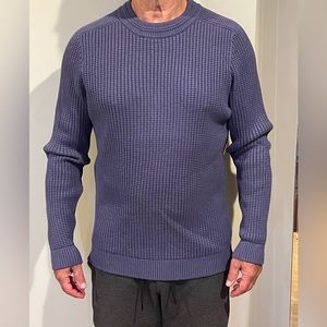 NWT Karl Lagerfeld Mens M Waffle Knit Stretch Sweater -in Blue / New - Sample